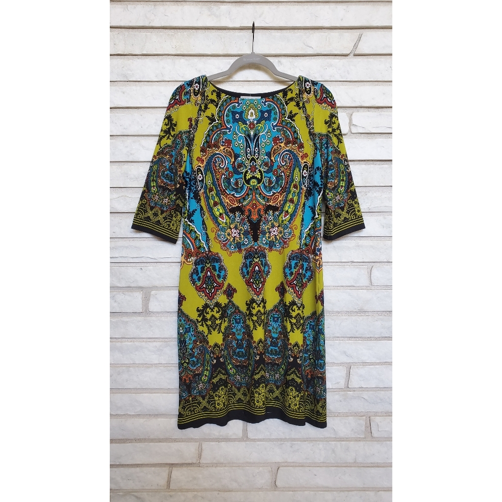 Sandra Darren Cool Paisley Shift Dress